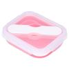 Silicone Insulation Box Portable Lunch Box with Integrated Fork Spoon for Office SchoolPink 600ML