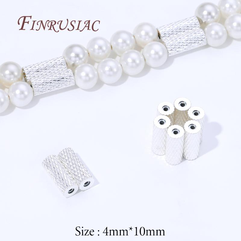 4x10mm 18K Gold Plated Magnetic Tube Beads For Jewelry,Multiple Rows Pearl Necklace Making DIY Accessories,Bracelet Spacer Beads 2 pieces