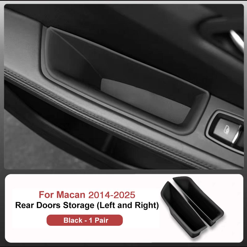 For Porsche Cayenne Macan Car Door Handle Storage Box Front Rear Door Organizer Keys Phone Holder LHD Auto Interior Accessories