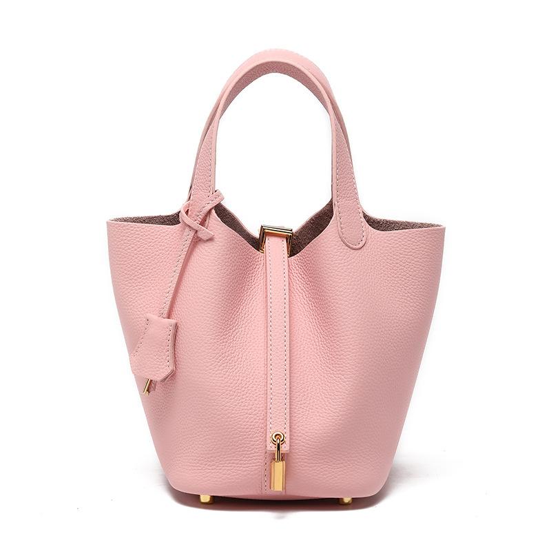 

Сумка новая овощная корзина женская сумка первый слой коровьей кожи сумка-ведро нишевая модная универсальная кожаная женская сумка