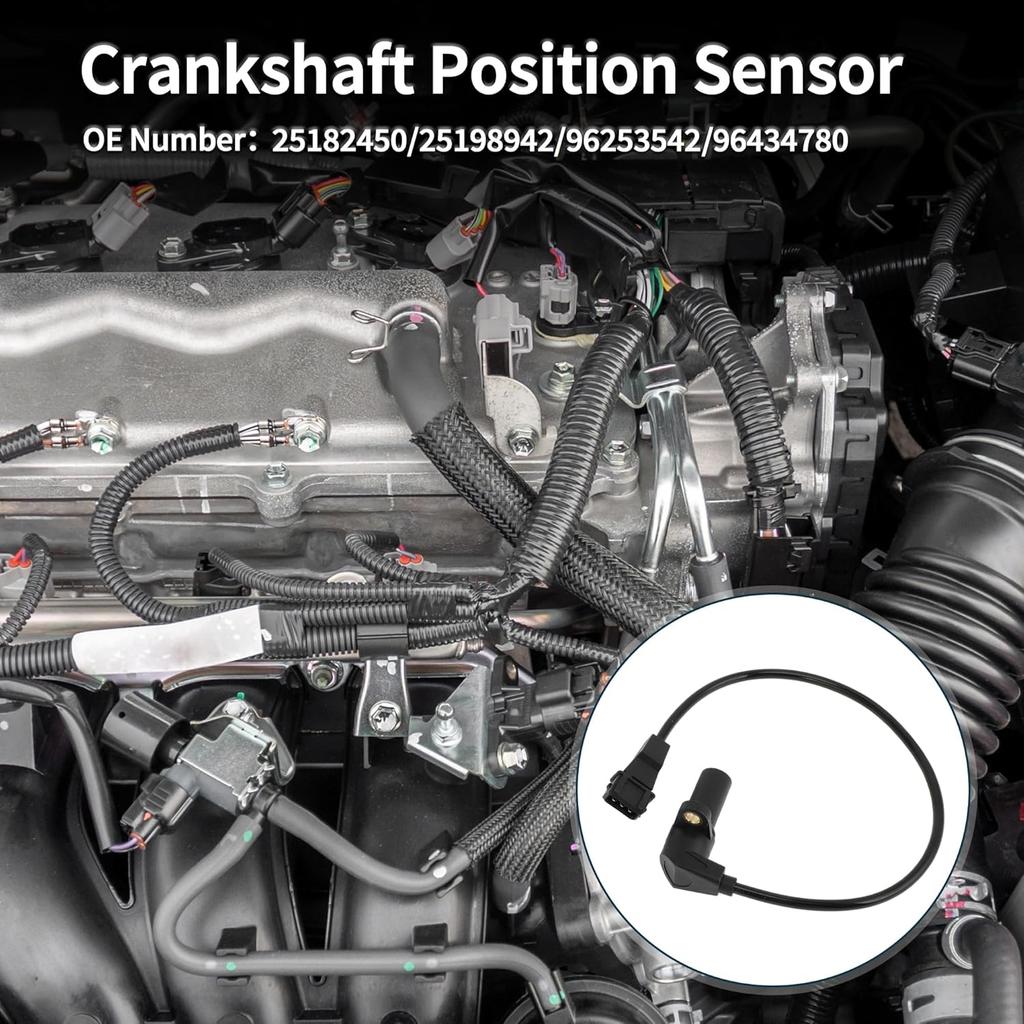 Crankshaft Position Sensor for Chevrolet Aveo 1.6 2004-2006 Sturdy No.25182450 Engine Crank CKP Sensor Black 1 Pc