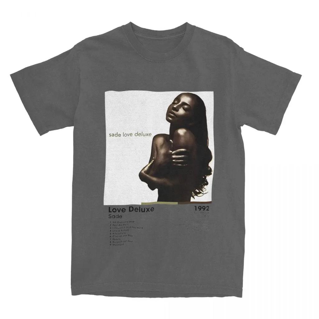 S-Sade Love Deluxe Album Card T-Shirt Man Streetwear 100 Cotton T Shirts O-Neck Trendy Cool Tees Pattern Oversized Clothing