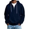 Men's Color Half-Zip Hooded Sweatshirt Casual Winter Pullover