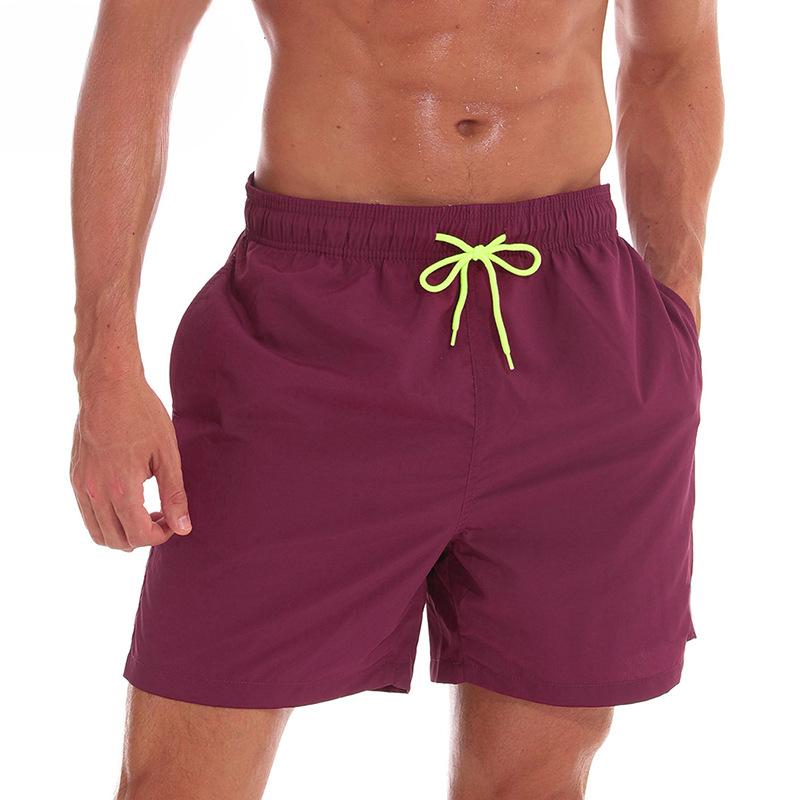 Sommer Herren Strandhosen Herren Vier-Punkt-Shorts Atmungsaktiv Lotusblatt Wasserabweisend Sportliche Freizeit-Hosen