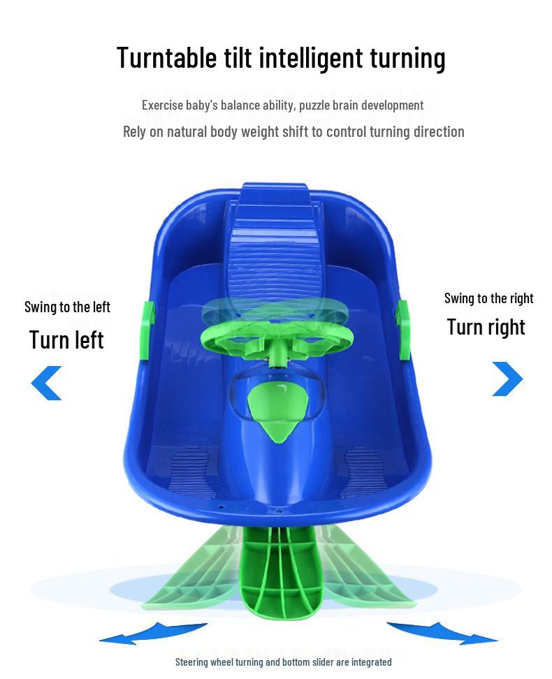 Adult Snowboard Sled with Steering Wheel and Brakes