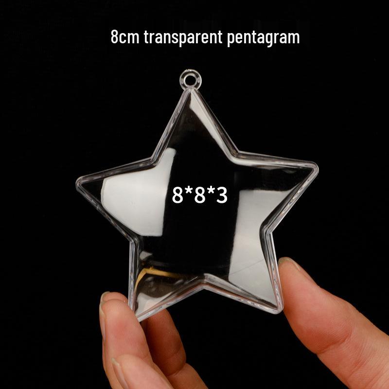 Christmas Heart-Shaped Acrylic Ornament - Transparent Hanging Ball Decoration