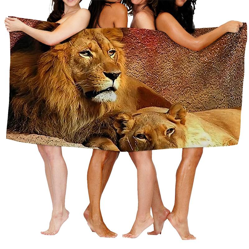 Home bath towels for the body towels bathroom quick drying microfiber beach towel Oil painting style man large sports towel