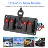 Waterproof 12~24V Circuit Control Car Switch Panel Marine Rocker Switch Panel 4 Gang LED Digital Voltmeter