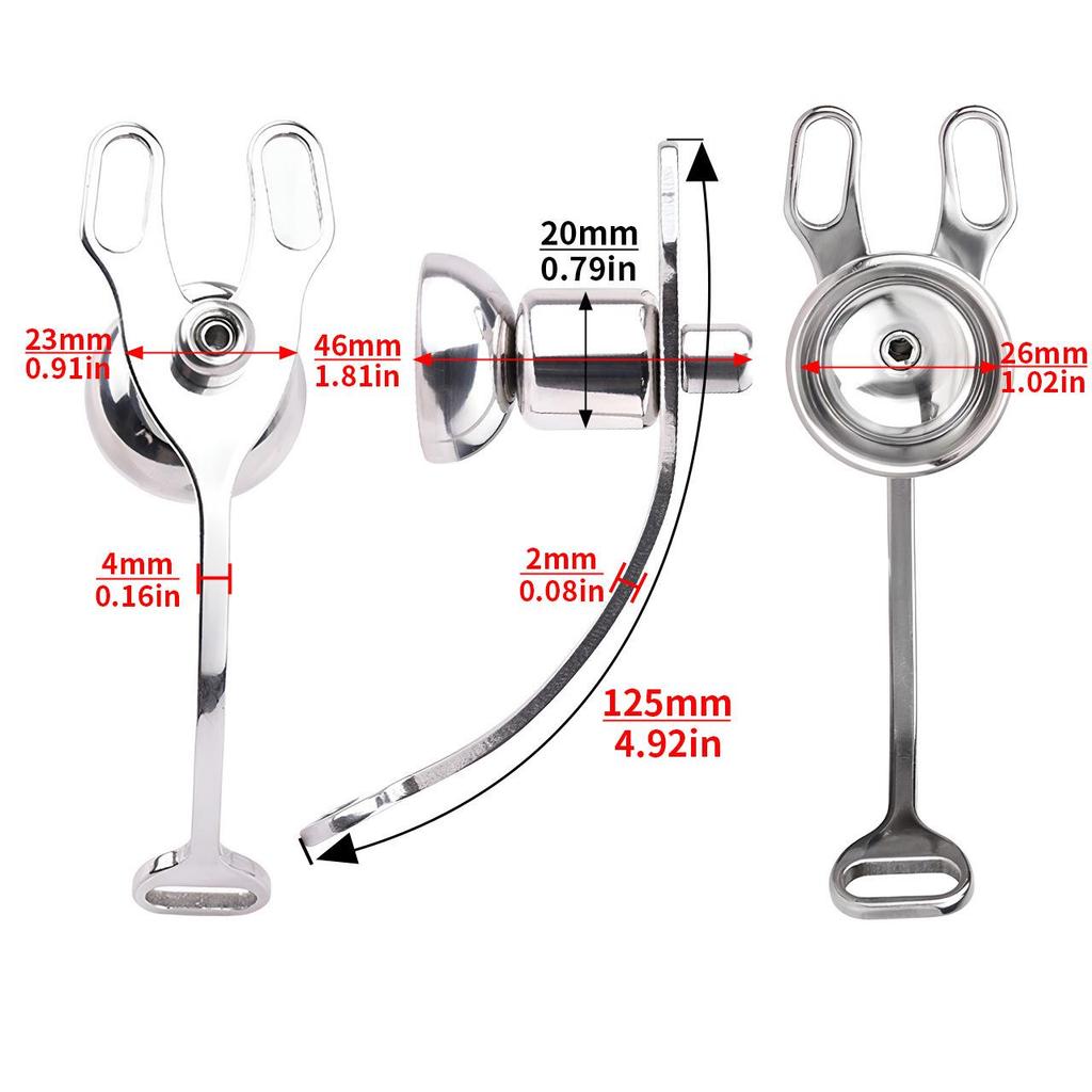 FRRK Metallkäfig für männliche Keuschheit mit Imitation Vagina für Transgender und kleine Penisse, Gebogener Haken Klebe-Typ CB-Schloss.