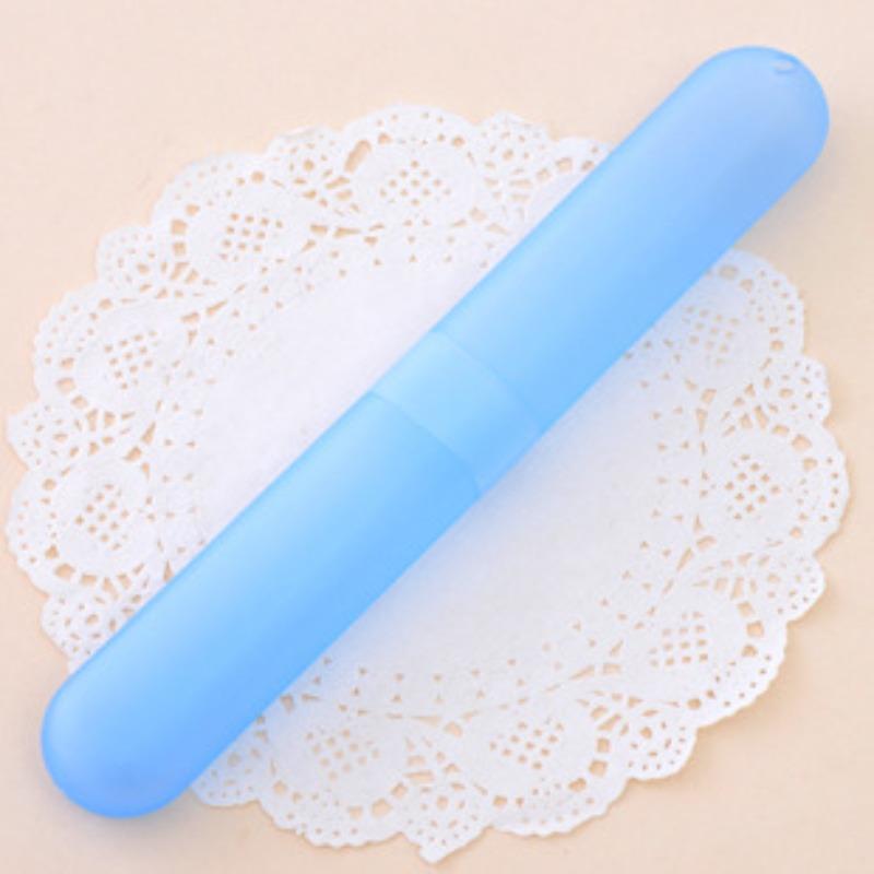 Travel Portable Toothbrush Case Seven-color Candy Color Transparent Toothbrush Bucket Wheat Straw Toothbrush Cup