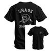 Dark Tactical Range Casual Graphic T Shirt Unisex Double Print Large Back Chaos Text Skeleton Lightning Combat Iron