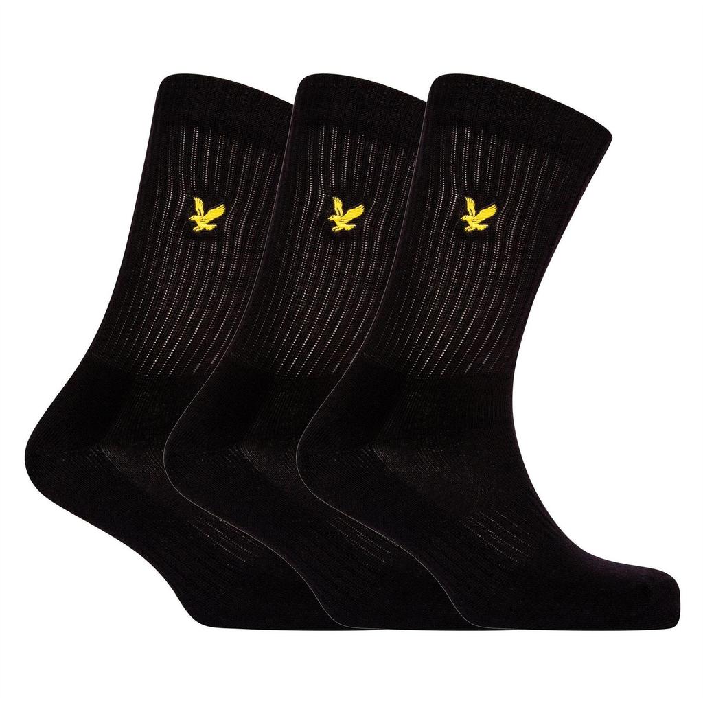 Lyle & Scott Mens Embroidered Logo Crew Socks (Pack of 3)