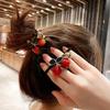 Korean Style Cherry Elastic Hair Tie - Durable, No Damage Ponytail Holder, Mori Style Headwear