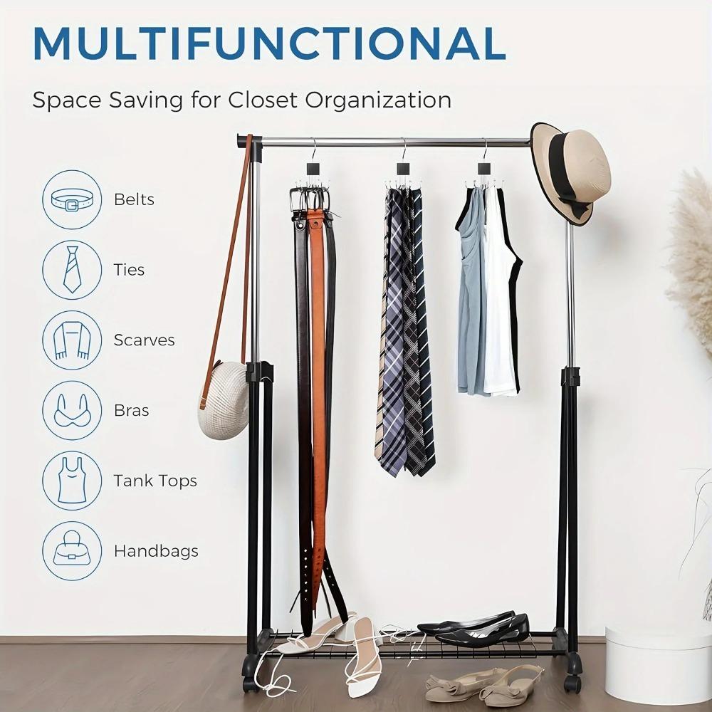1Piece Multifunctional Hook, Multi Claw Bag Storage Hook, Tie Metal Storage Suitable for Scarves, Belts, Home Storage