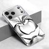 Minimal Line Art Silver Electroplat Silver Phone Case For iPhone 15 17 16 14 13 12 11 Pro Max Plus 16E 17Air 7 8 Xr Glass Cover