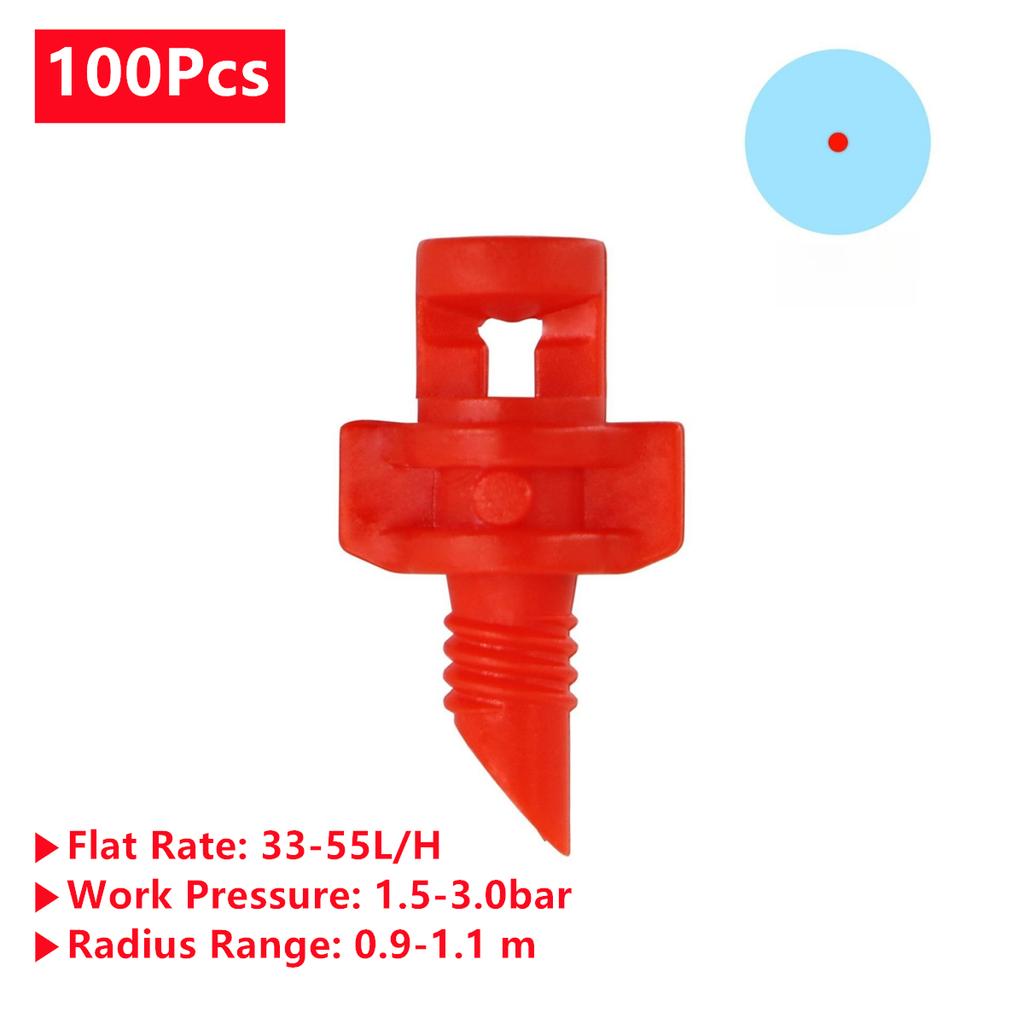 Refraction Nozzle and Spiked Holder Kit 90/180/360 Degree Spraying Head for Garden Lawn Drip Irrigation Micro-Spraying 20/100Pcs
