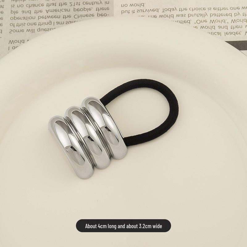 Minimalist Metal Hair Ring - New Korean Style High-End Ponytail Tie Rubber Band.