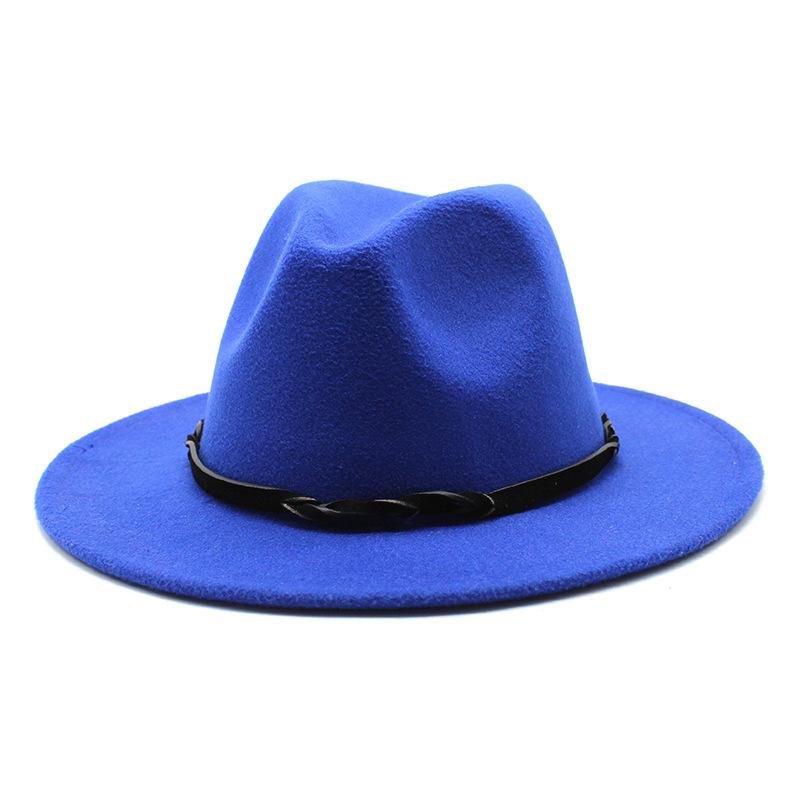 Seasonal Big Eaves Hat Flat Edge Top Hat Men'S And Women'S Woolen Jazz Hat Lmn172