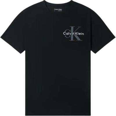 Letter Logo Comfortable Casual Round Neck Short Sleeve T-Shirt Unisex Tops Black 40JM940-001