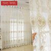 1PC Nuan Series Modern European Luxury Sheer Curtain Transparent Embroidered Tulle for Living Room Bedroom Balcony Window Home Decor