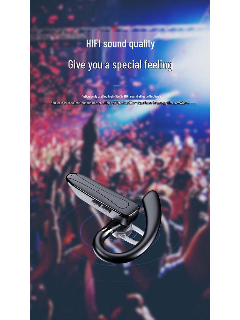 True Wireless Bluetooth Earhook Earphones with Noise Cancelling & Music Calling Features