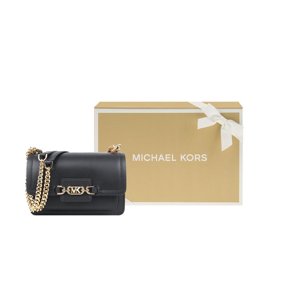 Michael Kors Heather Classic Solid Color Commuter Letter Logo Fashion Leather Small Square Chain Envelope Crossbody Shoulder Bag 32S2G7HC0L-001