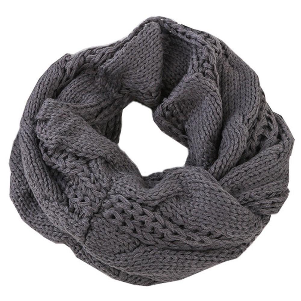 Thickened Knitted Scarf Solid Color Warm Scarves Simple Wool Bib Men