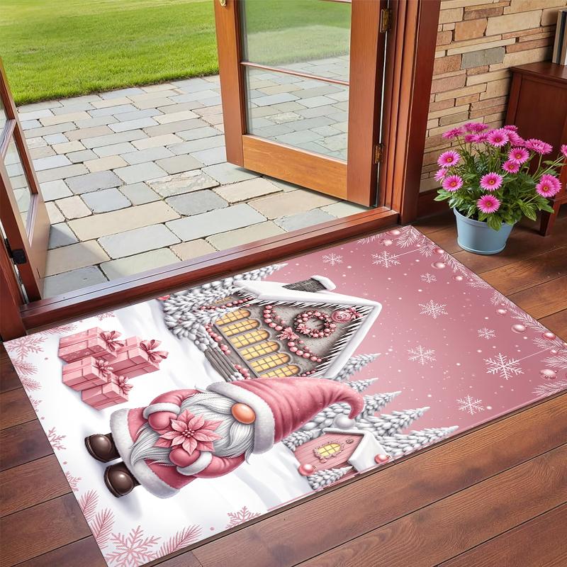Christmas Printed Square Area Rug Soft Non Slip Floor Carpet For Bedroom Holiday Gift