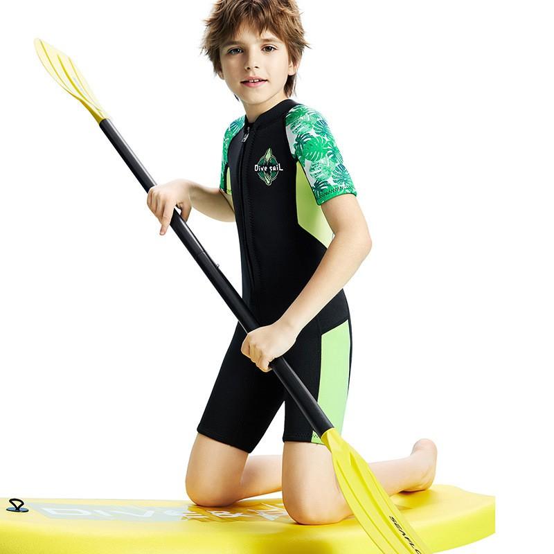 2.5mm Kids Boys Short Sleeve Full Wetsuit Snorkeling Diving Surfing Warm Water Sports