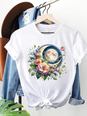 (Asian Size) Trend 90s Cute Sweet Clothing Women Fashion Print Short Sleeve Tee Top Female T Shirt Woman Graphic T-shirts