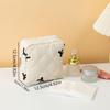 Bow Pattern Sanitary Pad Storage Bag Fabric Pouch Portable Feminine Organizer for Purse Travel Bathroom Cosmetic Bag for Women