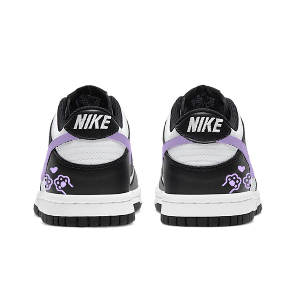 Nike Dunk SB Leather Abrasion Resistant Low Top Skateboard Shoes Unisex Black White DD1391-100(Team641-)