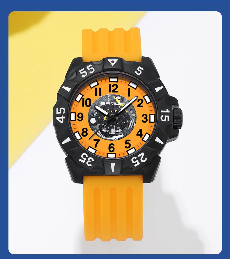 Reloj de Pulsera Sanda de Correa de Silicona Tendencia de Moda - Estilo Estudiante Unisex