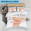 Wibbly Pig Adventure 3PCS Bedding set,Ideal for 1pc Duvet Cover And 2pcs Pillowcases Perfect for Fan gift,Ideal for Bedroom, Dormitory