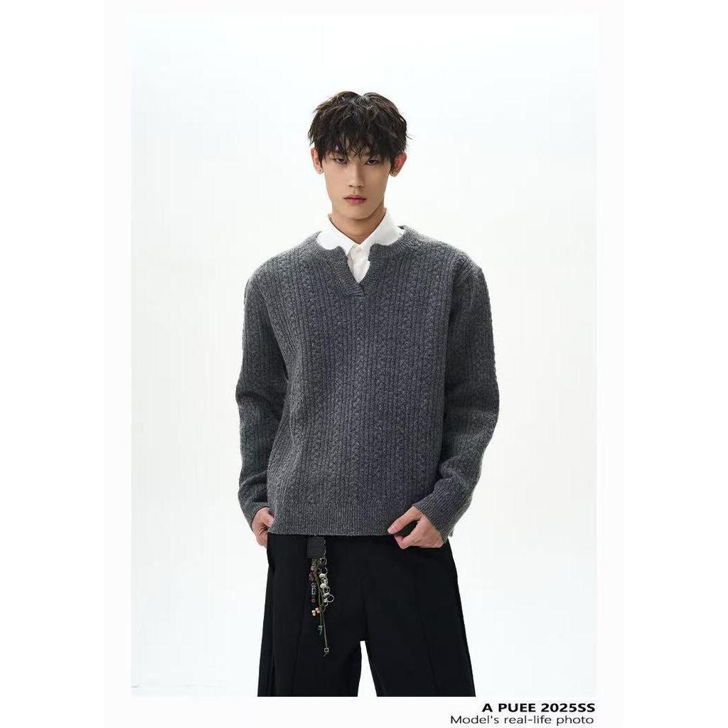 Autumn/Winter Unisex Retro Cable Knit Loose Sweater
