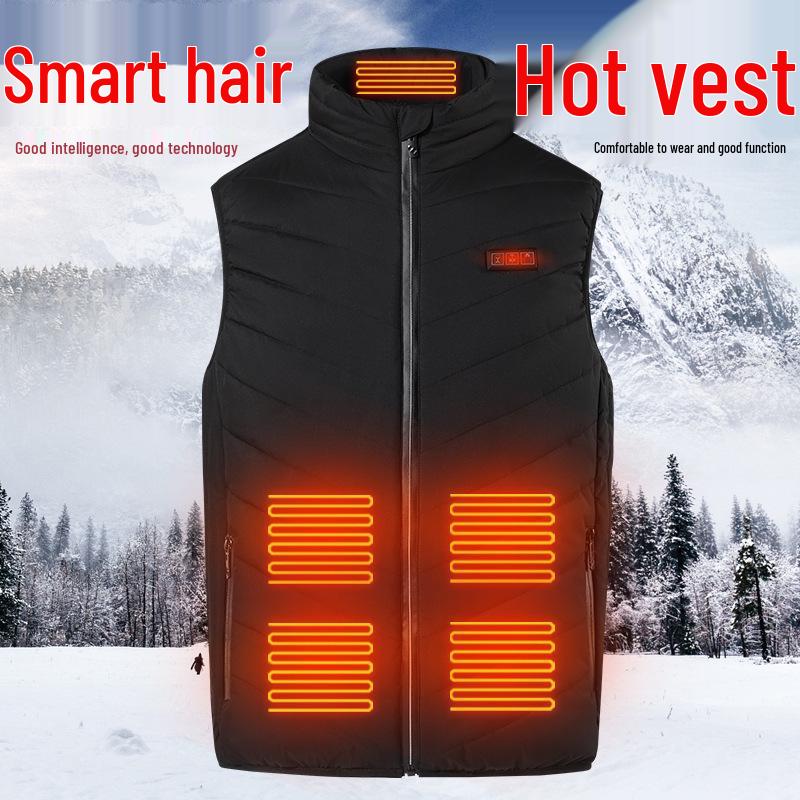 Herren Smart Beheizbare Weste mit Drei-Zonen-Steuerung, 15-Zonen-Technologie