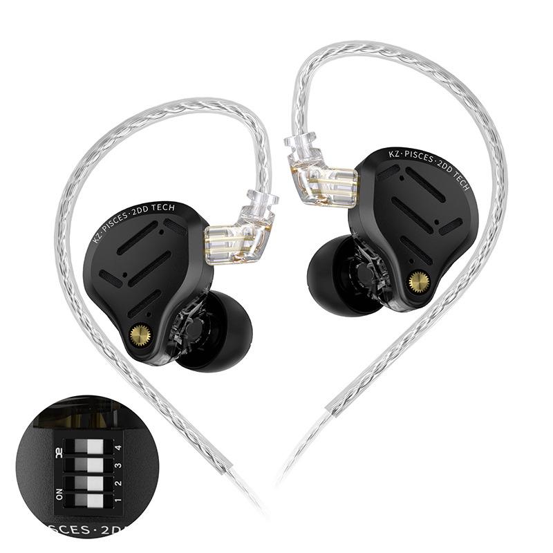 KZ-Pisces Dual Dynamic Driver Earphones, Harman Curve Acoustics, Tunable Switch