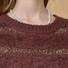 Maxza Sequin Stripe Loose Fit Boucle Knit Ze11qk015na