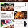 BBQ Tool Set, Portable Oxford Bag, Grilling Utensils, Stainless Steel Grill, Spatula Brush, Outdoor Barbecue Accessories