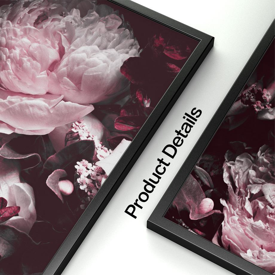 Stor Rosa Pion Ros Blomblad Väggkonst Canvasmålning Nordiska affischer och tryck Väggbilder för vardagsrum Salong inredning