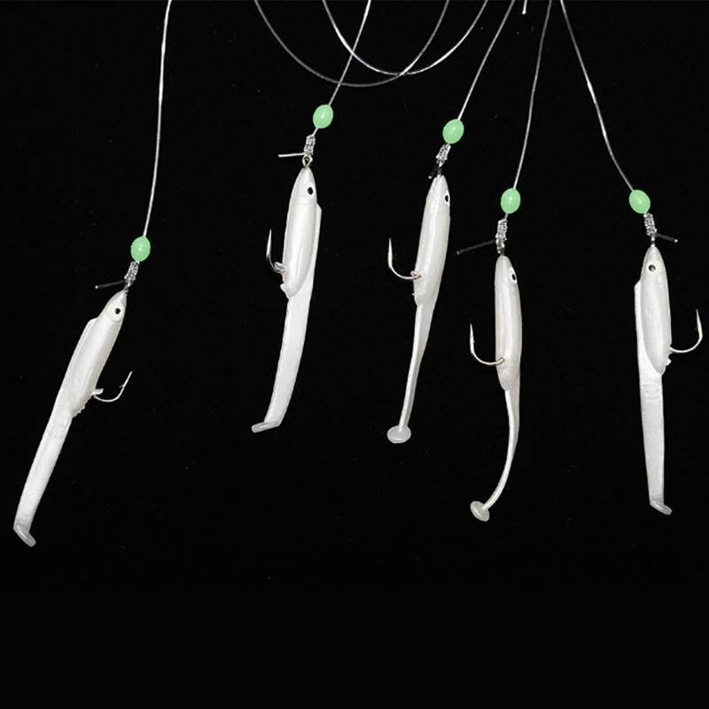 Luminous Fishing Rigs Fishing Baits Rigs, Fish Skin Sea Rigs, Glow Fishing Beads for Freshwater and Saltwater