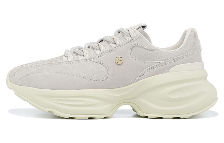 LI NING 1990 Cloud Nichang Comfortable Slip Resistant Abrasion Resistant Low top Running Shoes Women s Bone White ALJT062-1 38