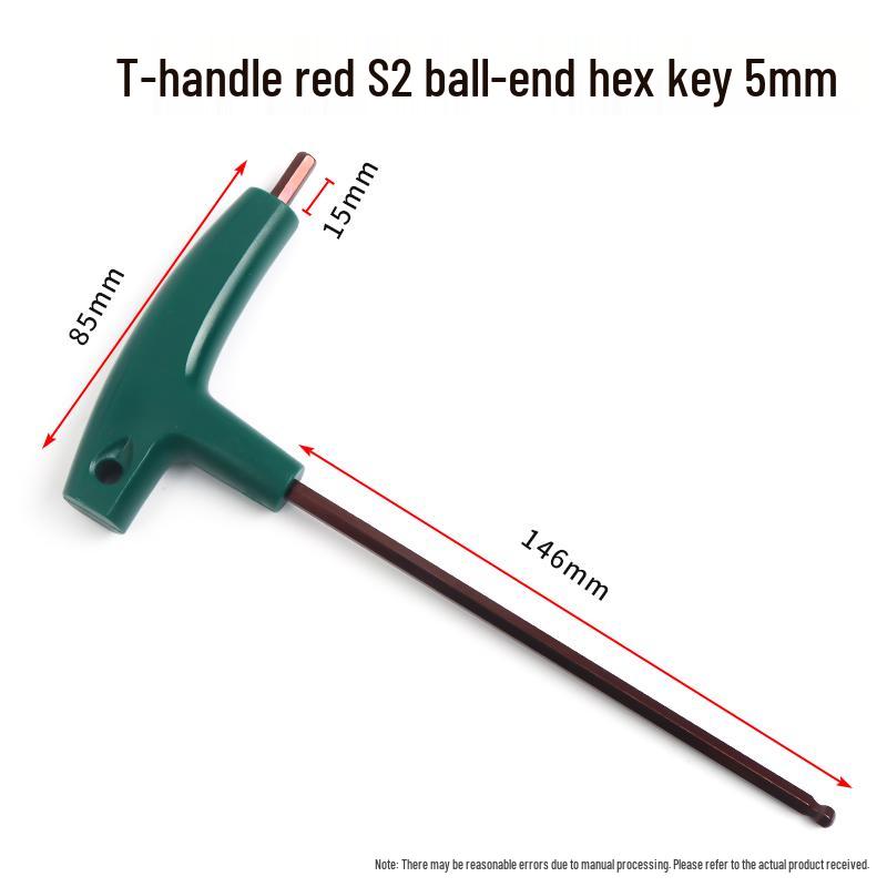 T-Handle Allen Wrench Set with S2 Flat-Head Hex Screwdriver and Individual Hex Wrenches