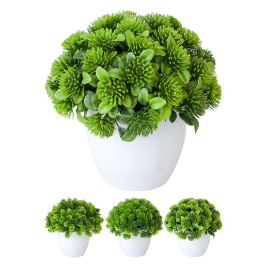 Plant Bonsai Easy Care Vivid UV-resistant Pretty Small Grass Plants Pot Ornament for Wedding