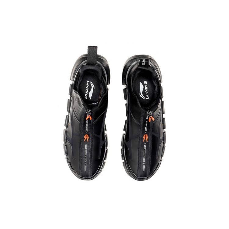 Zapatillas de Baloncesto Li Ning CF Antideslizantes Resistentes a la Abrasión de Caña Alta para Hombre Color Negro AGBP101-2