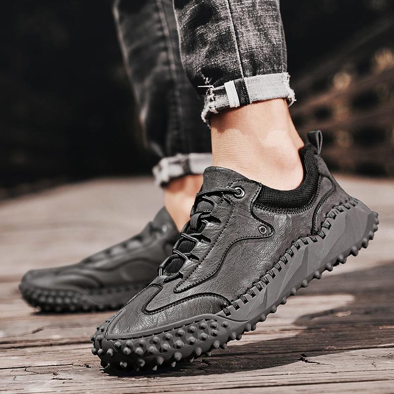 

Мужские ботинки из натуральной кожи, повседневные кожаные туфли, мужские ботильоны 43 серый