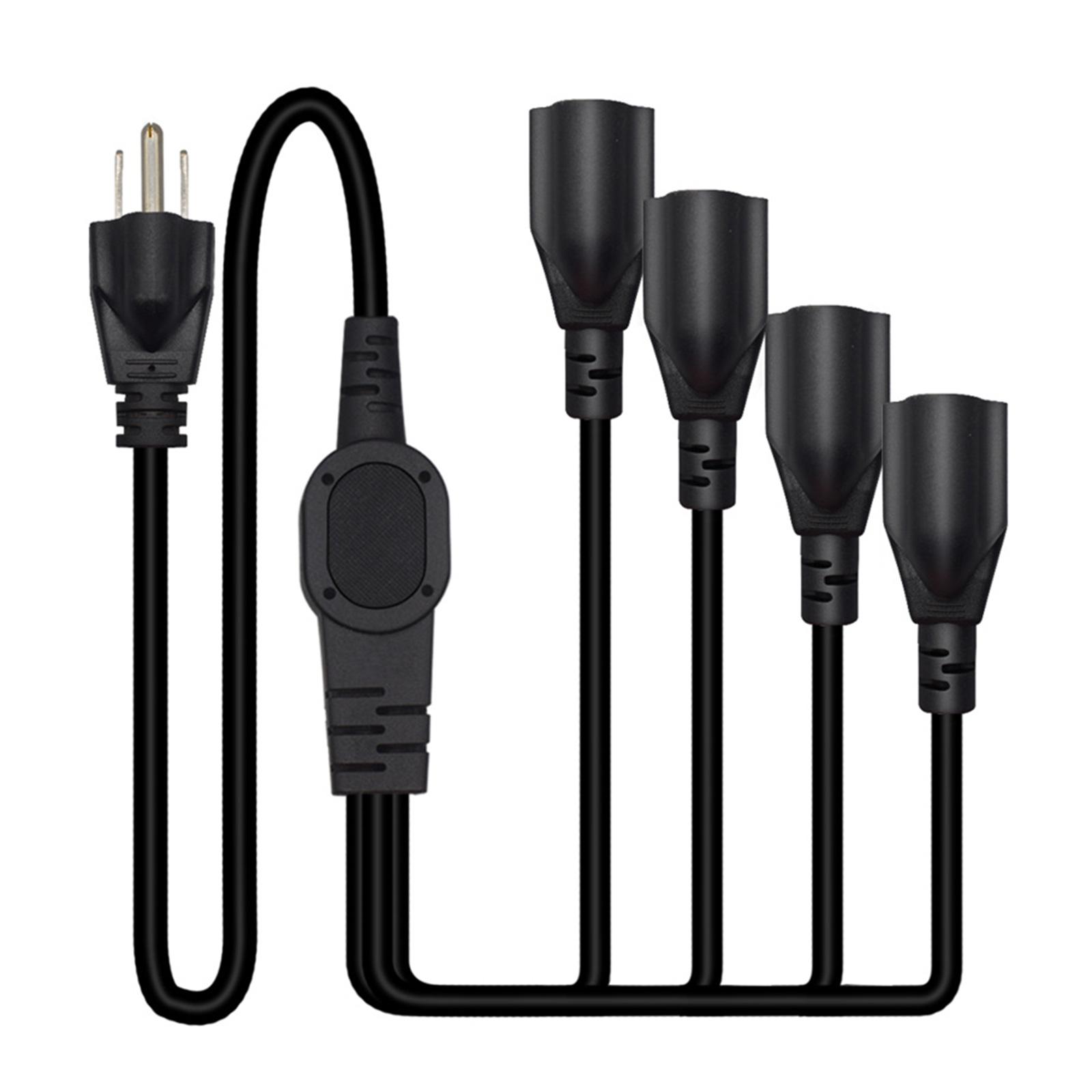 

США NEMA 5-15P 3-контактный вилка к 5-15R розетка Кабели-разветвители питания типа «клеверный лист» для ноутбуков, адаптеров питания для ноутбуков