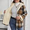 Ladies' Loose Comfortable Casual Fashionable Zipper Hooded Plaid Printed Jacket