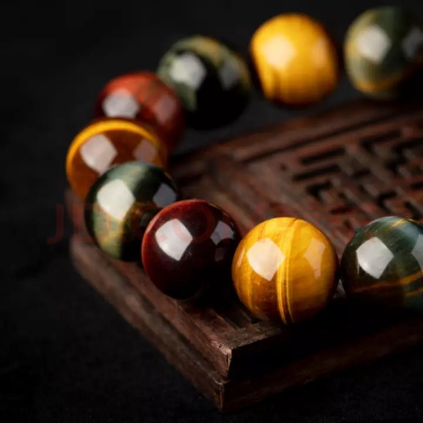 

8-14 мм Настоящий цвет Тигровый глаз Ручная нить Тигр Натуральный камень Браслет Мужской для изготовления ювелирных изделий Дизайн Подарки для парня 14mm