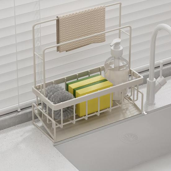 Kitchen Sink Caddy Sponge Holder Large Capacity Rustproof Self-draining Multipurpose Soap Dish Holder Drying Rack